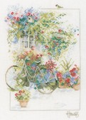 Набір для вишивання хрестиком Квіти та велосипед, 29x39 см