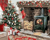 Картина по номерам Різдвяне вогнище 40х50 см