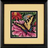 Набір для вишивання хрестиком Метелик на циннії (страмін) 12x12 см