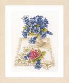 Набір для вишивання хрестиком Сині квіти 23x28 см