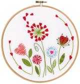 Набір для вишивання нитками, гладдю Червона квітка 20x20 см Vervaco 1065936