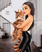 Картина по номерам Дівчина з котом 40х50 см Ideyka ( Ідейка ) KHO4605