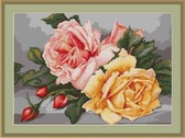 Набір для вишивання хрестиком Троянди 34,5 х 25,5 см ( канва Aida 18 ) повна вишивка