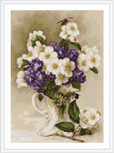 Набір для вишивання хрестиком Квіти жасмину 28,5 х 37,5 см