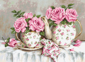 Набір для вишивання гобеленом Ранковий чай та троянди 30 х 22 см (гобелен)