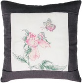 Набір для вишивання подушки Метелик і троянда 40 х 40 см + зворотня сторона для подушки ( комплект )