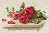Набір для вишивання хрестиком Червоні троянди 31 х 19,5 см ( рівномірна, колір льон )