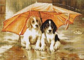 Набір для вишивання гобеленом Двоє під парасолькою 21,5 х 15,5 см (гобелен)