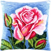 Набір для вишивання подушки Троянда 40х40 см (страмін) повний хрест, лицьова сторона