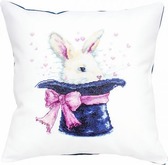 Набір для вишивання подушки Кролик в капелюсі 40 х 40 см + зворотня сторона для подушки ( комплект )