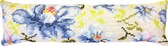 Набір для вишивання подушки Сині квіти 2 - 24 х 80 см + зворотня сторона для подушки ( комплект )