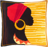 Набір для вишивання подушки Африка 40х40 см (страмін) напівхрест, лицьова сторона