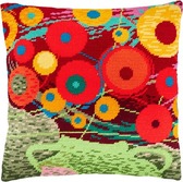 Набір для вишивання подушки Ваза з квітами 40×40 см (страмін) напівхрест, лицьова сторона