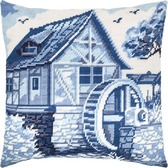 Набір для вишивання подушки Голландський млин 40×40 см (страмін) напівхрест, лицьова сторона