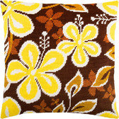 Набір для вишивання подушки Жовті квіти 40×40 см (страмін) напівхрест, лицьова сторона