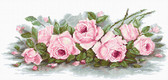 Набір для вишивання хрестиком Романтичні троянди 39.5x17 см ( канва Aida 16 ) часткова вишивка