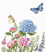 Набір для вишивання хрестиком Літні квіти та метелики 2 - 26.5x31.5 см
