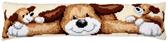 Набір для вишивання подушки Собака 80х20 см  (страмін) лицьова сторона, повний хрест
