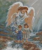 Алмазна вишивка Ангел - дітей Зберігач 50x60 см, квадратне каміння, повна Чарівний діамант ( Україна ) КДИ-0937