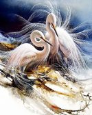 Алмазна вишивка Пара прекрасних журавлів. Художник Lee Bogle 40x50 см, квадратне каміння, повна
