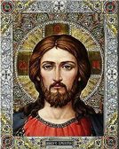 Алмазна вишивка Ісус Христос-3 40x50 см, квадратне каміння, повна