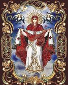 Алмазна вишивка ікона Покрова Пресвятої Богородиці 40x50 см, квадратне каміння, повна