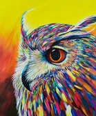 Алмазная вышивка на подрамнике Радужная птица 40x50 см, (на подрамнике) круглые камни, полная