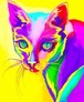 Алмазная вышивка на подрамнике Радужная киса 40x50 см, (на подрамнике) круглые камни, полная Диамантові ручки 188619