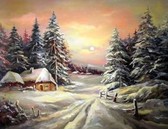 Алмазная вышивка на подрамнике Мороз и солнце 40x50 см, (на подрамнике) круглые камни, полная