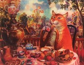 Алмазная вышивка на подрамнике Чай с бубликом 30x40 см, (на подрамнике) круглые камни, полная