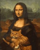 Картина по номерам Мона Ліза з котиком 40х50 см