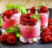 Алмазная вышивка на подрамнике Малиновый десерт 30x30 см, (на подрамнике) круглые камни, полная