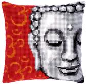 Набір для вишивання подушки Будда 40x40см (страмін) лицьова сторона, повний хрест