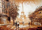 Алмазная вышивка на подрамнике Старинный Париж 40x50 см, (на подрамнике) круглые камни, полная