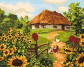 Картина по номерам Українська хатинка 40х50 см Ideyka ( Ідейка ) KHO2280