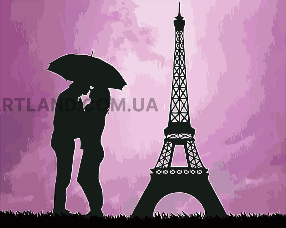Картина влюбленные в Париже