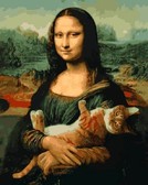 Картина по номерам Мона Ліза з котом 2, 40х50см