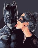 Картина по номерам Жінка-кішка та Бетмен , 40х50см