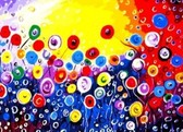 Алмазная вышивка на подрамнике Цветочный закат 40x50 см, (на подрамнике) круглые камни, полная