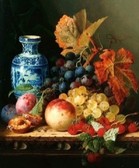 Алмазная вышивка на подрамнике Натюрморт с персиком 40x50 см, (на подрамнике) круглые камни, полная