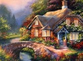 Алмазная вышивка на подрамнике Великолепный дом 40x50 см, (на подрамнике) круглые камни, полная