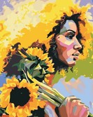 Картина по номерам Дівчина із соняшниками, 40х50см