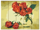Картина по номерам Червоні троянди 30х40 см (дерев'яна основа)