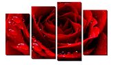 Алмазна вишивка Червона троянда ( 4 частини - загальна 120x75 см ), квадратне каміння, повна
