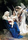 Алмазна вишивка Пісня Ангелів. Художник William-Adolphe Bouguereau 50x70 см, квадратне каміння, повна