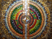 Алмазна вишивка Мандала - Миру та Кохання 60х45 см, квадратне каміння, повна
