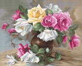 Набір для вишивання гобеленом Ваза з трояндами 27 х 22 см ( гобелен )