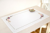 Набір для вишивання хрестиком Серветка Квіточки ( довга )  64,4x36,7 см (часткова зашивка)