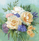 Набір для вишивання хрестиком Букет квітів 32x33.5 см (повна зашивка)