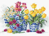 Набір для вишивання хрестиком Весняний сад 38 x 26 см ( канва Aida 18  )